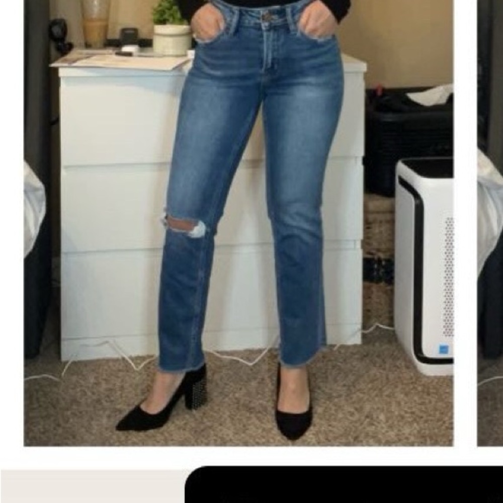 Vervet High Rise Slim Straight Jeans - Blue
